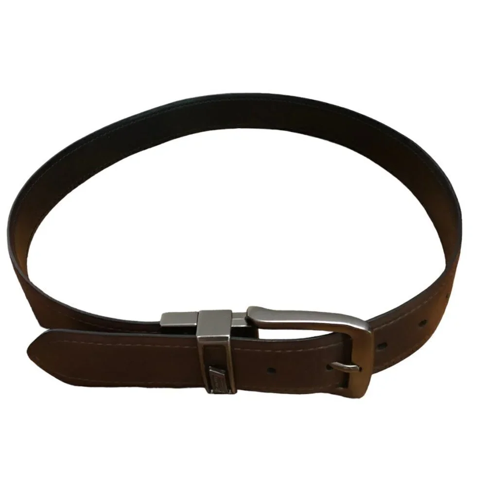 NWOT Dickies Chocolate Brown Leather Belt leather Size L / 38 Very Nice Buckel!